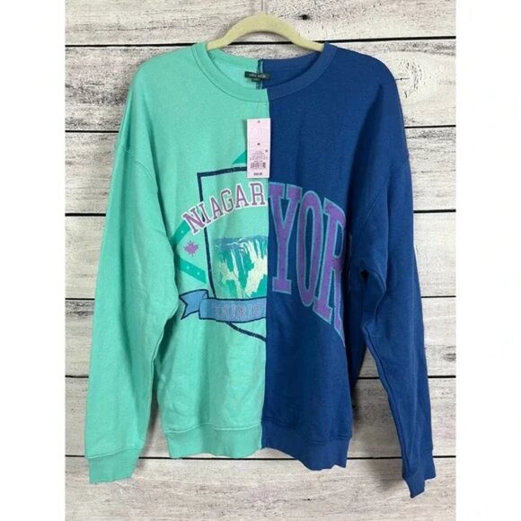 Wild Fable Sweatshirt Unisex Split Color Retro Niagara Falls New York - Picture 2 of 10